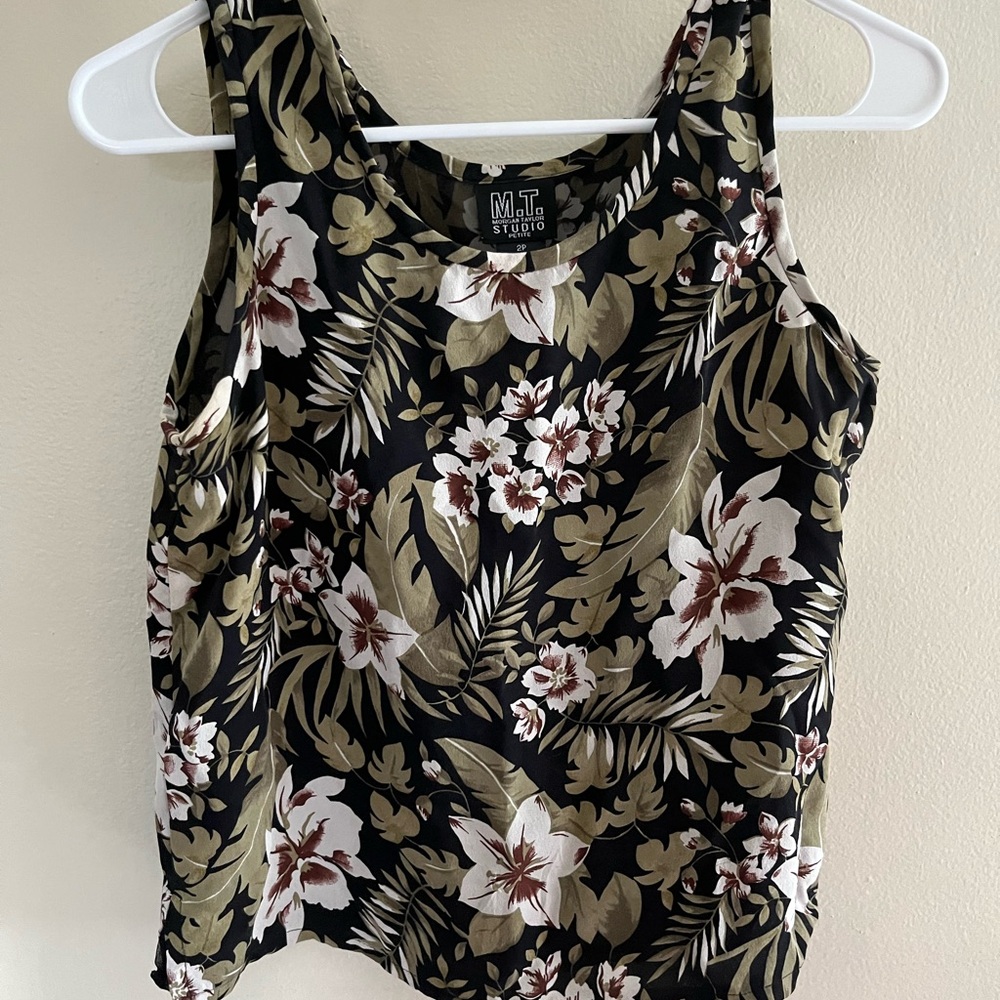 Vintage 90s Silk Floral Top